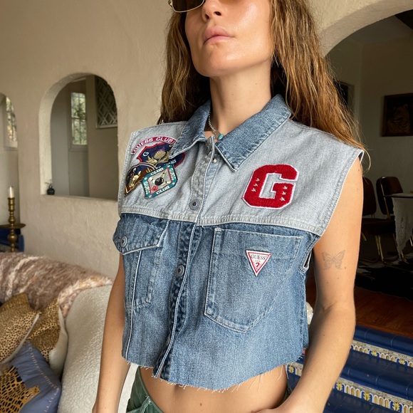 VINTAGE GUESS Denim Vest - Picture 2 of 10